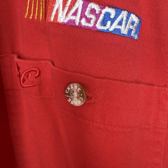 Vintage 90s Nascar Racing Chase Authentic Long Sleeve Button Up Red Shirt XL - Picture 8 of 16